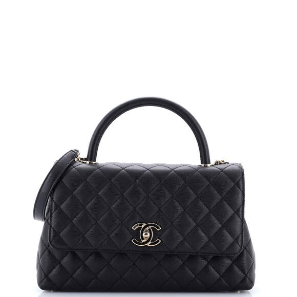 Chanel Handbags - Chanel Small Coco Top Handle Bag Quilted Caviar